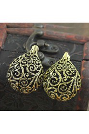 Unique Carving Hollow Out Design Vintage Earrings Jewelry