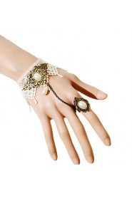 Vintage Half Drip Pearl Bracelet With Ring