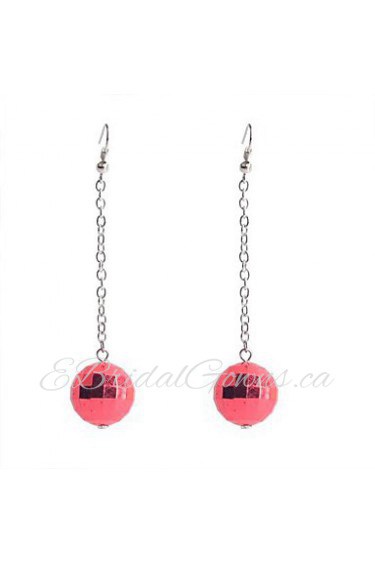 Lureme Fashion Glaze Christmas Red Ball Alloy Drop Earrings