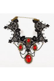 Vintage Four Red Gem Necklace