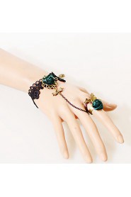 Vintage Butterfly Rose Bracelet With Ring