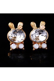 Cute Rabbit Crystal Earrings