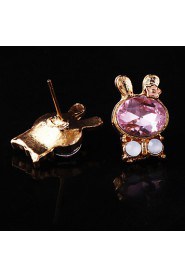 Cute Rabbit Crystal Earrings