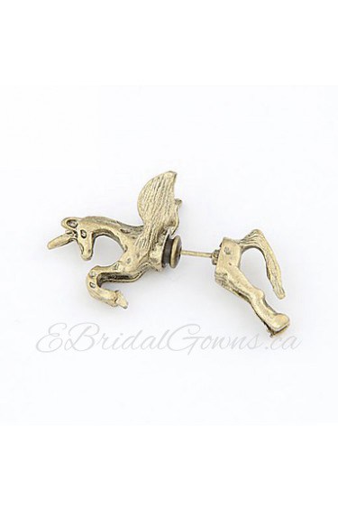 Women's European Style Retro Personality Horse Earrings