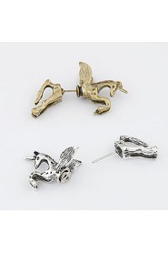 Women's European Style Retro Personality Horse Earrings