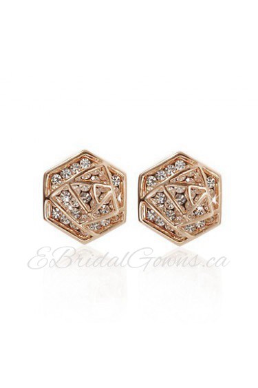 18K Gold Plated Charming Clear Rhinestone Fashion Earrings