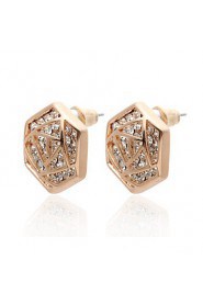 18K Gold Plated Charming Clear Rhinestone Fashion Earrings