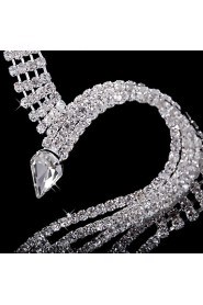 Gorgeous Cubic Zirconia Wedding Bridal Jewelry Set Including Necklace And Earrings