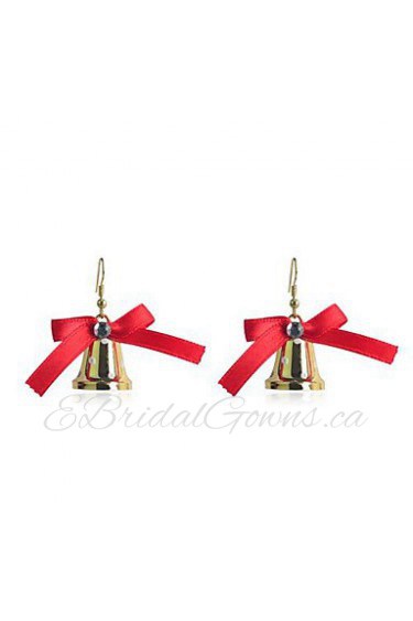 Lureme Fashion Christmas Bowknot Golden Small Bell Anez Alloy Drop Earrings