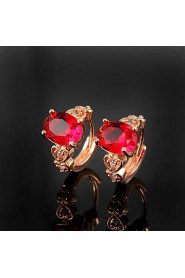 Fashion Brass Rose Gold Plated with Cubic Zirconia Women's Earrings(More Colors)