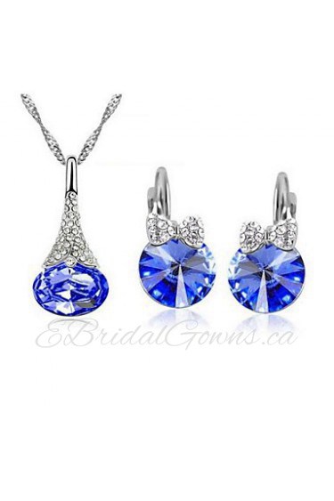 Jewelry Set Women's Party Jewelry Sets Alloy / Rhinestone Rhinestone Necklaces / Earrings Silver