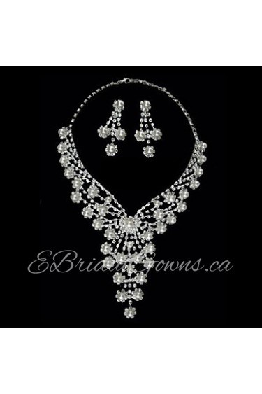 Gorgeous Rhinestone Two Piece Costume Ladies' Jewelry Set (45 cm)