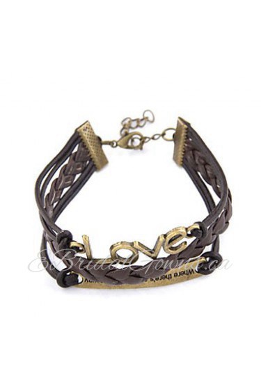 Fashion Alloy With Leatherette Women's Bracelet