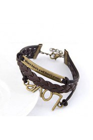 Fashion Alloy With Leatherette Women's Bracelet