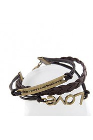 Fashion Alloy With Leatherette Women's Bracelet