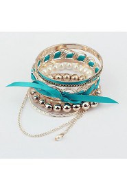 Korean Ribbon Bowknot Pearl Multilayer Bracelet(More Colors)