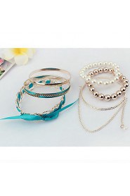 Korean Ribbon Bowknot Pearl Multilayer Bracelet(More Colors)