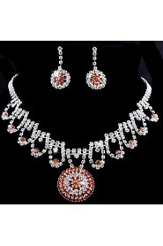 Jewelry Set Women's Birthday / Gift / Party / Special Occasion Jewelry Sets Alloy Rhinestone Necklaces / Earrings As the Picture