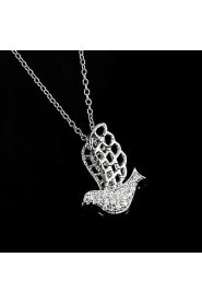 Bird Shaped Brass Gold Plated With Cubic Zirconia Women's Necklace(More Colors)