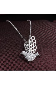 Bird Shaped Brass Gold Plated With Cubic Zirconia Women's Necklace(More Colors)