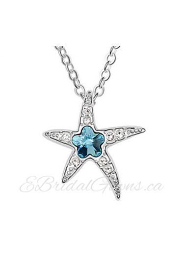 Beautiful Alloy With Star Shape Crystal Pendant Ladies' Necklace (More Colors)