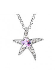 Beautiful Alloy With Star Shape Crystal Pendant Ladies' Necklace (More Colors)