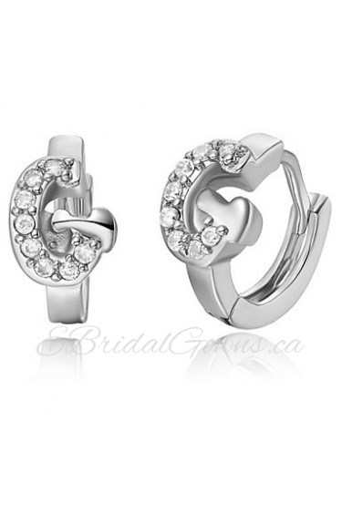 Special Silver And Gold Plated With Cubic Zirconia Letter "G" Women's Earring(More Colors)