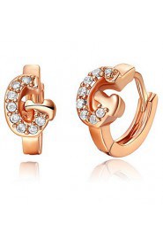 Special Silver And Gold Plated With Cubic Zirconia Letter "G" Women's Earring(More Colors)