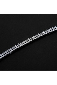 Women's Tennis Bracelet Platinum Cubic Zirconia