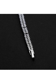 Women's Tennis Bracelet Platinum Cubic Zirconia