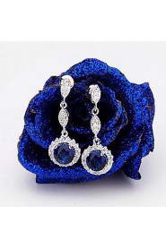 Brass Vermeil Plated With Cubic Zirconia Simple Temperament Circle Solitaire Earrings(More Colors)