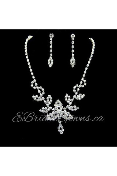 Jewelry Set Women's Anniversary / Wedding / Engagement / Birthday / Party / Special Occasion Jewelry Sets Alloy RhinestoneNecklaces /