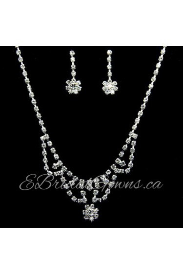 Jewelry Set Women's Anniversary / Birthday / Gift / Party / Special Occasion Jewelry Sets Alloy Rhinestone Necklaces / Earrings Silver