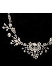 Shining Czech Rhinestones Alloy Plated Wedding Bridal Necklace And Earrings Jewelry Set