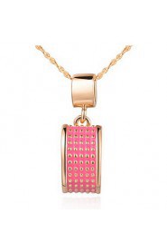 Vintage Square-Shape Slivery And Golden Alloy Necklace With Gemstone(1 Pc)(Gold,Slivery)