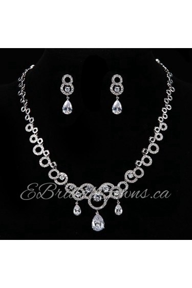 Jewelry Set Women's Anniversary / Wedding / Engagement / Birthday / Gift / Party / Daily / Special Occasion Jewelry Sets SilverCubic