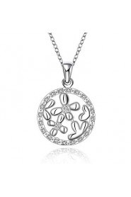 Silver-Plated Flowers Shape Silver Necklace