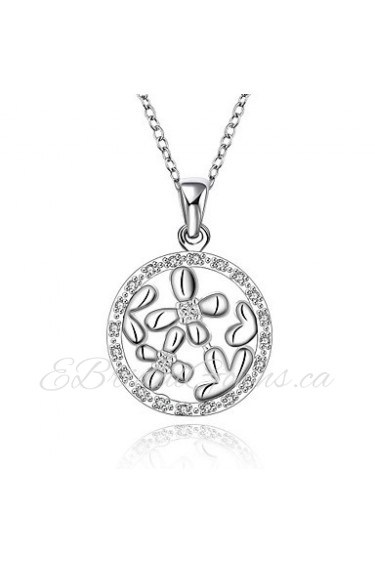 Silver-Plated Flowers Shape Silver Necklace