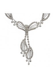 Beautiful Czech Rhinestones With Alloy Plated Wedding Jewelry Set,Including Necklace And Earrings