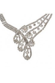 Marvelous Czech Rhinestones Alloy Plated Wedding Jewelry Set,Including Necklace And Earrings