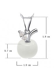 Gorgeous Platina Women's Slivery Pendant Necklace With Opal(1 Pc)(White,Pink)