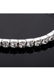 Shining Ladies' Rhinestone Wedding Tennis In Silver Alloy