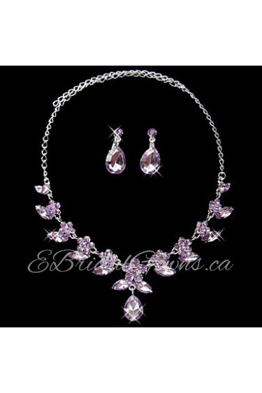 Jewelry Set Women's Engagement / Birthday / Gift / Party / Special Occasion Jewelry Sets Alloy Rhinestone Necklaces / EarringsAs the