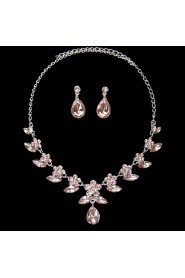 Jewelry Set Women's Engagement / Birthday / Gift / Party / Special Occasion Jewelry Sets Alloy Rhinestone Necklaces / EarringsAs the