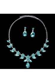 Jewelry Set Women's Engagement / Birthday / Gift / Party / Special Occasion Jewelry Sets Alloy Rhinestone Necklaces / EarringsAs the