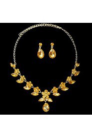 Jewelry Set Women's Engagement / Birthday / Gift / Party / Special Occasion Jewelry Sets Alloy Rhinestone Necklaces / EarringsAs the