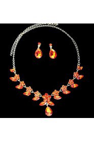 Jewelry Set Women's Engagement / Birthday / Gift / Party / Special Occasion Jewelry Sets Alloy Rhinestone Necklaces / EarringsAs the