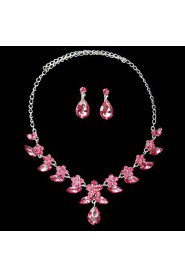 Jewelry Set Women's Engagement / Birthday / Gift / Party / Special Occasion Jewelry Sets Alloy Rhinestone Necklaces / EarringsAs the