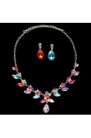 Jewelry Set Women's Engagement / Birthday / Gift / Party / Special Occasion Jewelry Sets Alloy Rhinestone Necklaces / EarringsAs the