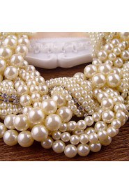 White Imitation Pearl Rhinestone Necklaces